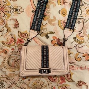 PINK REBECCA MINKOFF BAG WITH COLORFUL STRAP